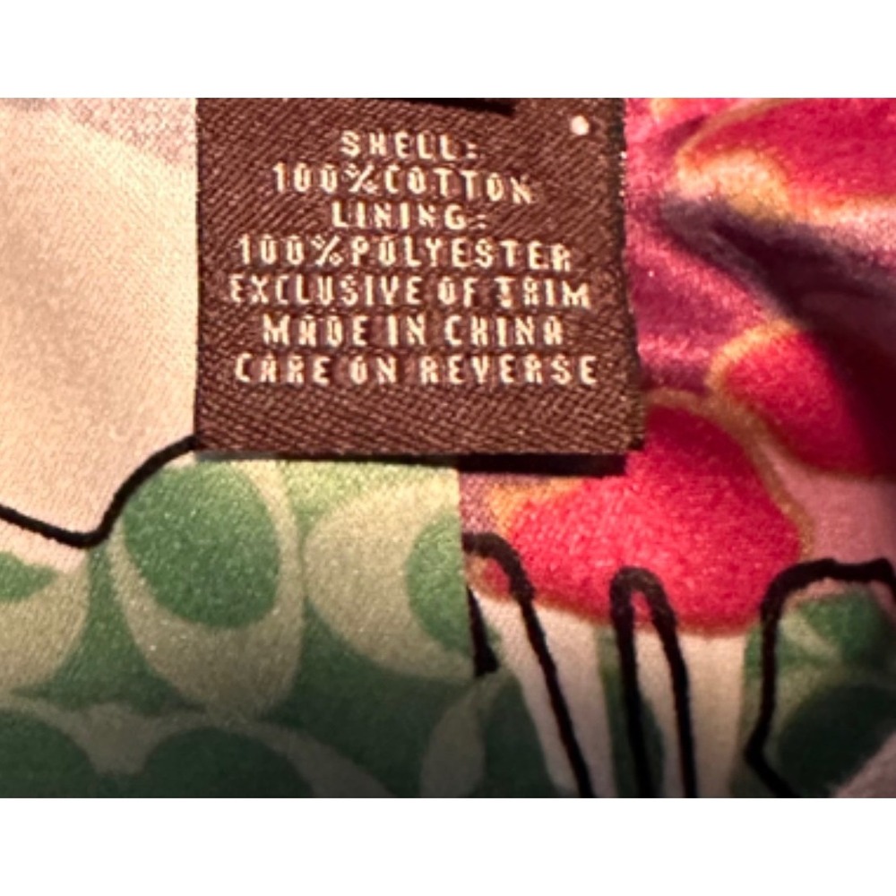Coach Khaki Tan Trench Coat Floral Signature Lining Button Up Jacket Small - Picture 6 of 8